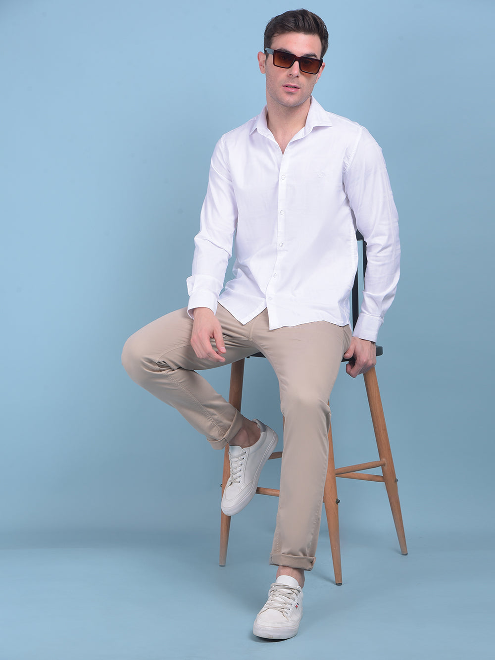 White Plain Check 100% Cotton Shirt-Men Shirts-Crimsoune Club