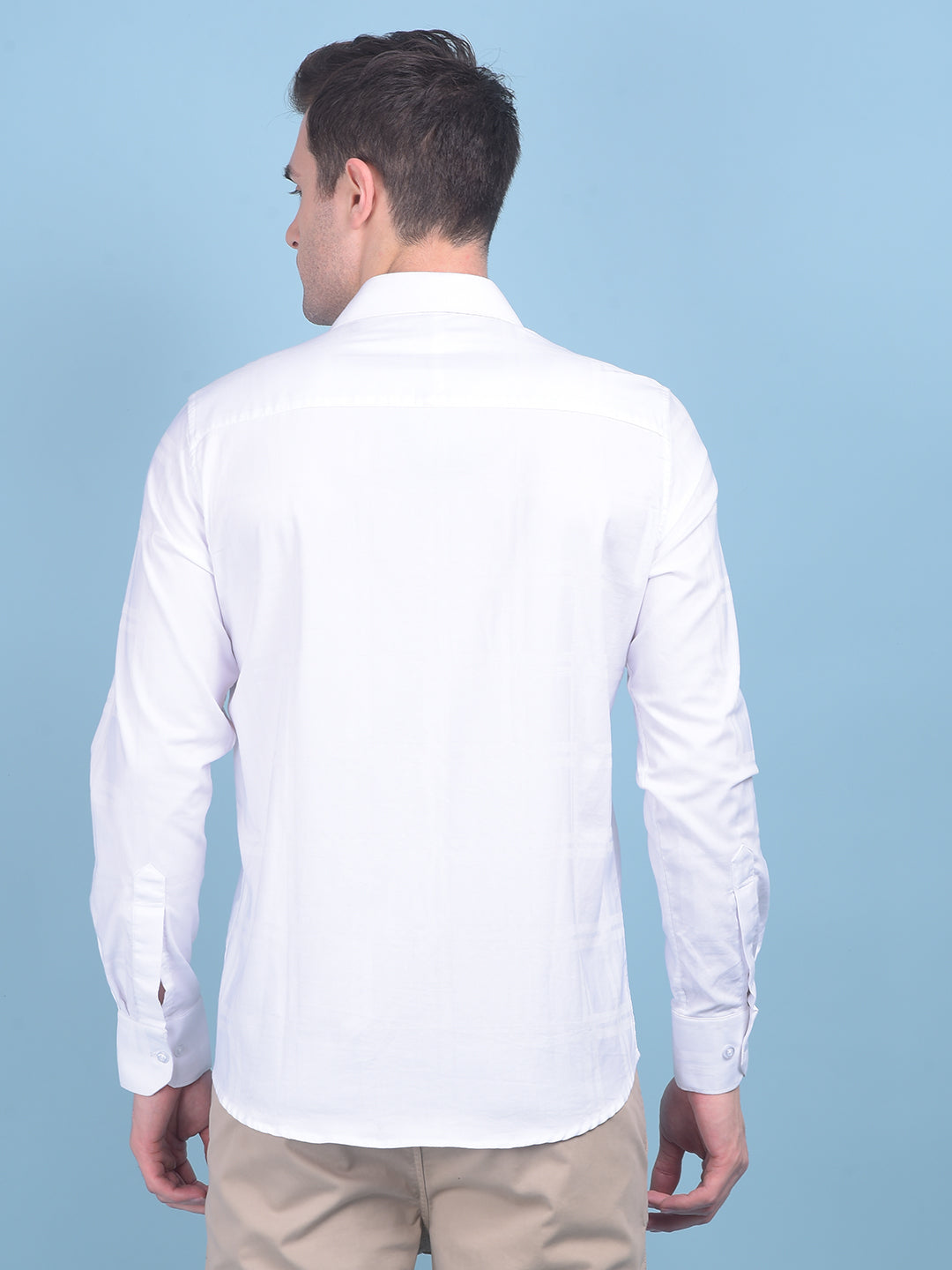 White Plain Check 100% Cotton Shirt-Men Shirts-Crimsoune Club