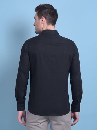 Black 100% Cotton Shirt-Men Shirts-Crimsoune Club