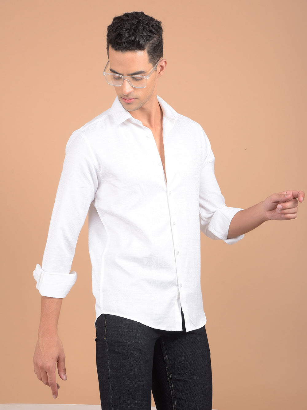 White Printed Shirt-Men Shirts-Crimsoune Club