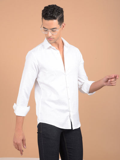 White Printed Shirt-Men Shirts-Crimsoune Club