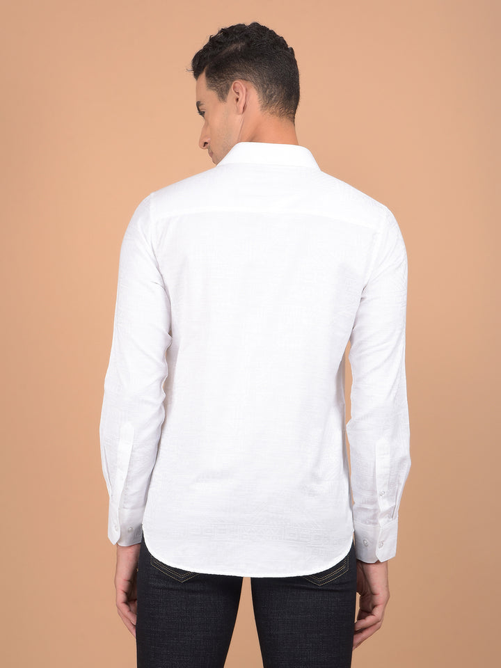 White Printed Shirt-Men Shirts-Crimsoune Club