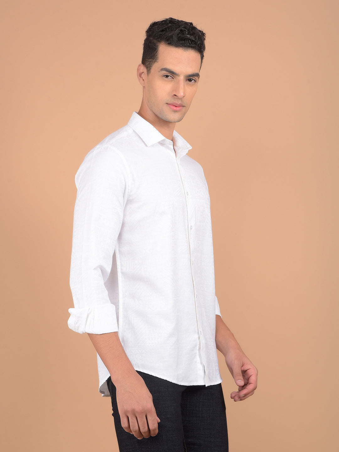 White Printed Shirt-Men Shirts-Crimsoune Club