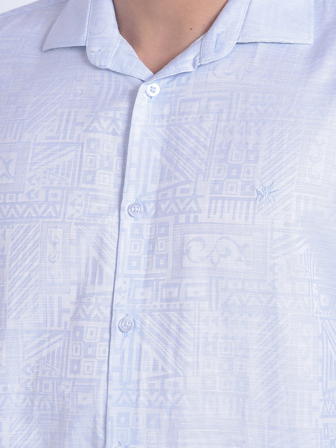 Blue Printed Shirt-Men Shirts-Crimsoune Club