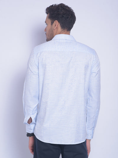 Blue Printed Shirt-Men Shirts-Crimsoune Club