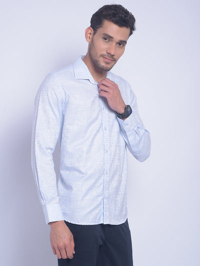 Blue Printed Shirt-Men Shirts-Crimsoune Club