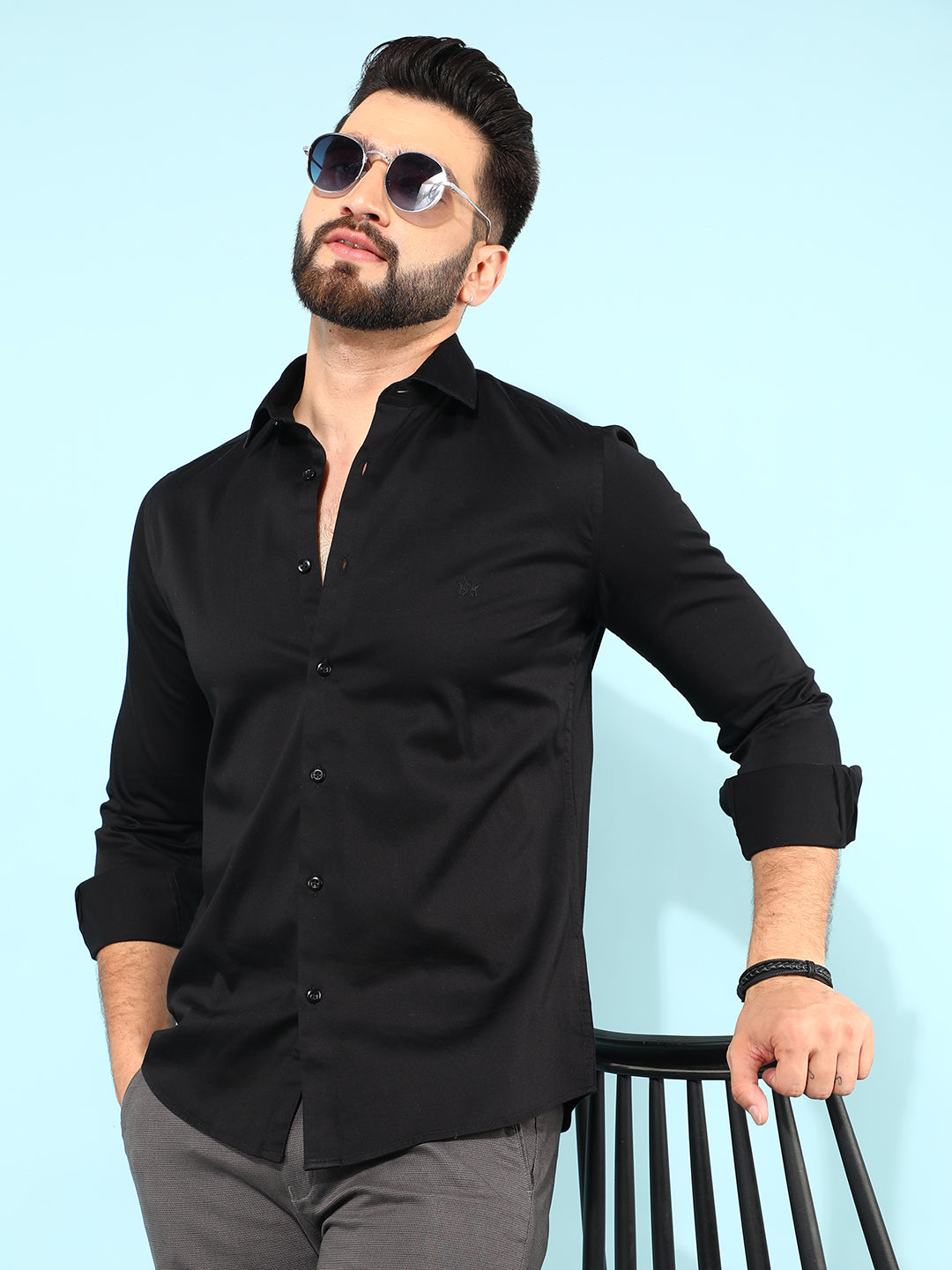 Black Shirt-Men Shirts-Crimsoune Club