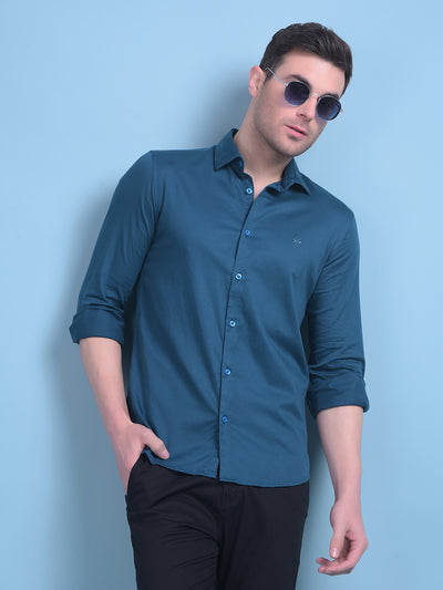 Green Cotton Shirt-Men Shirts-Crimsoune Club