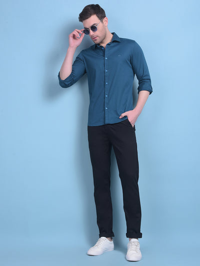 Green Cotton Shirt-Men Shirts-Crimsoune Club