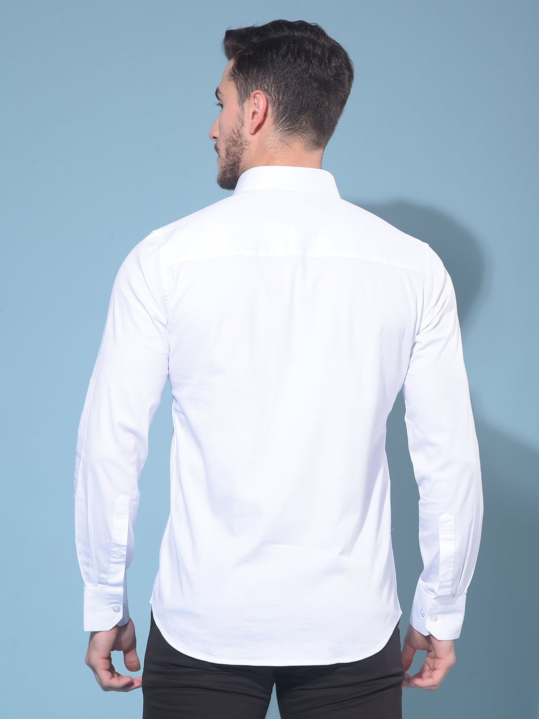 White 100% Cotton Shirt-Men Shirts-Crimsoune Club