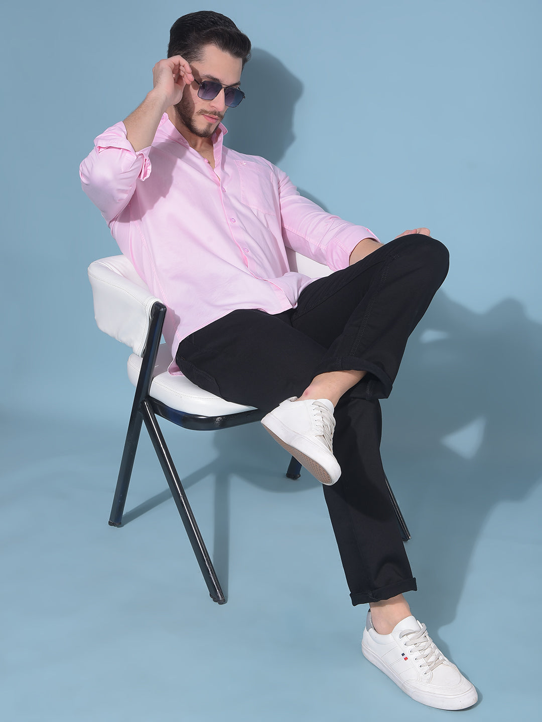 Pink 100% Cotton Shirt-Men Shirts-Crimsoune Club