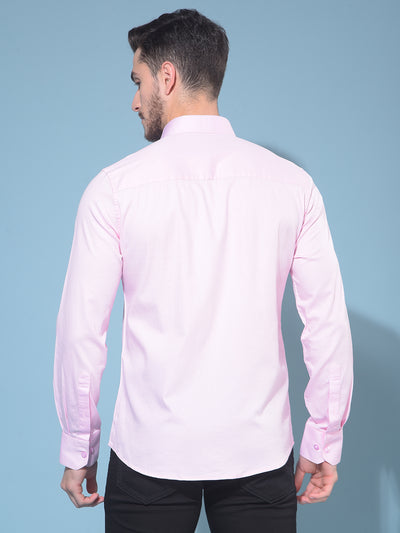 Pink 100% Cotton Shirt-Men Shirts-Crimsoune Club