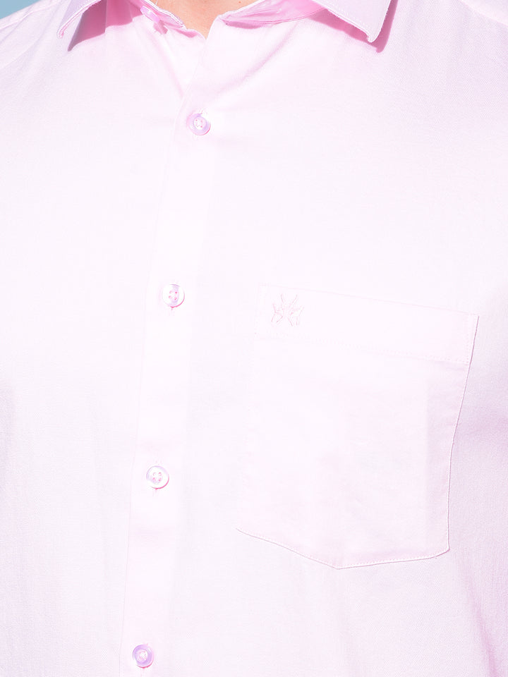 Pink 100% Cotton Shirt-Men Shirts-Crimsoune Club