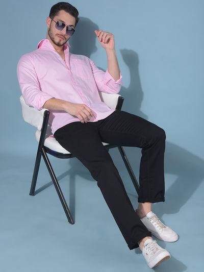 Pink 100% Cotton Shirt-Men Shirts-Crimsoune Club