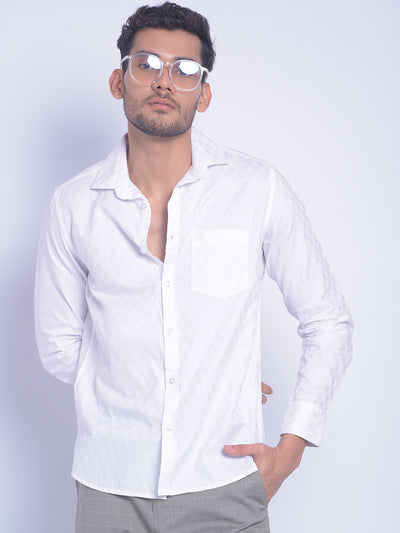 White Printed Shirt-Men Shirts-Crimsoune Club