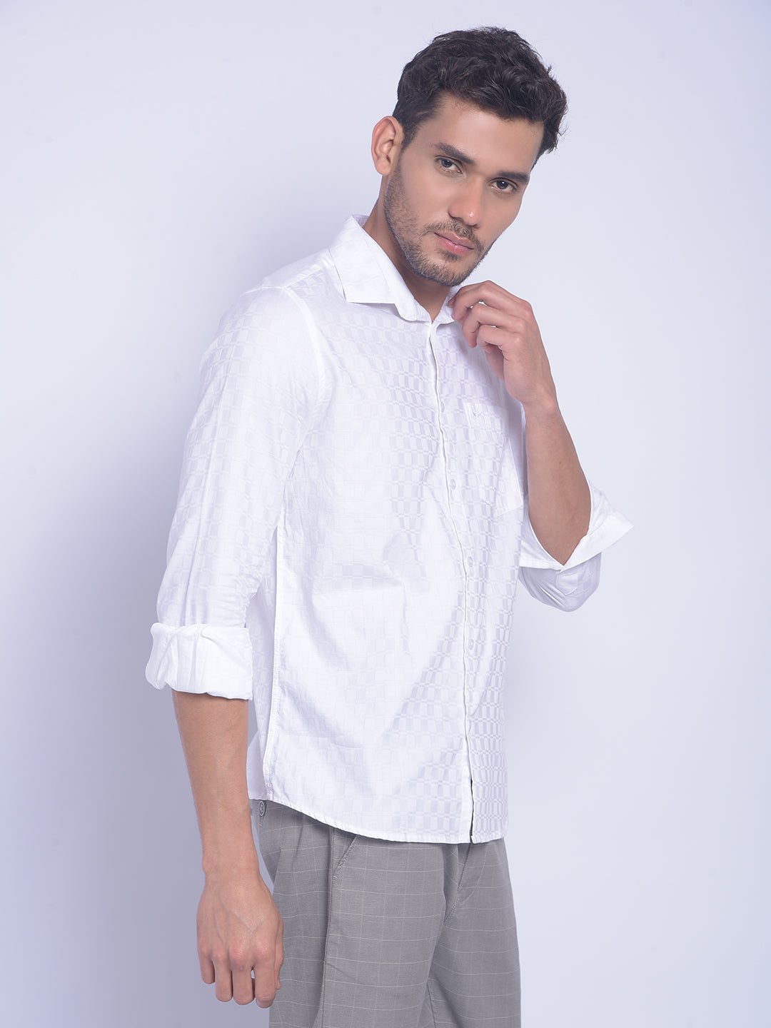 White Printed Shirt-Men Shirts-Crimsoune Club