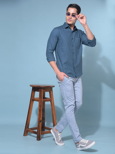 Green Printed 100% Cotton Shirt-Men Shirts-Crimsoune Club
