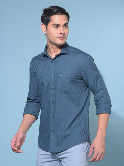 Green Printed 100% Cotton Shirt-Men Shirts-Crimsoune Club