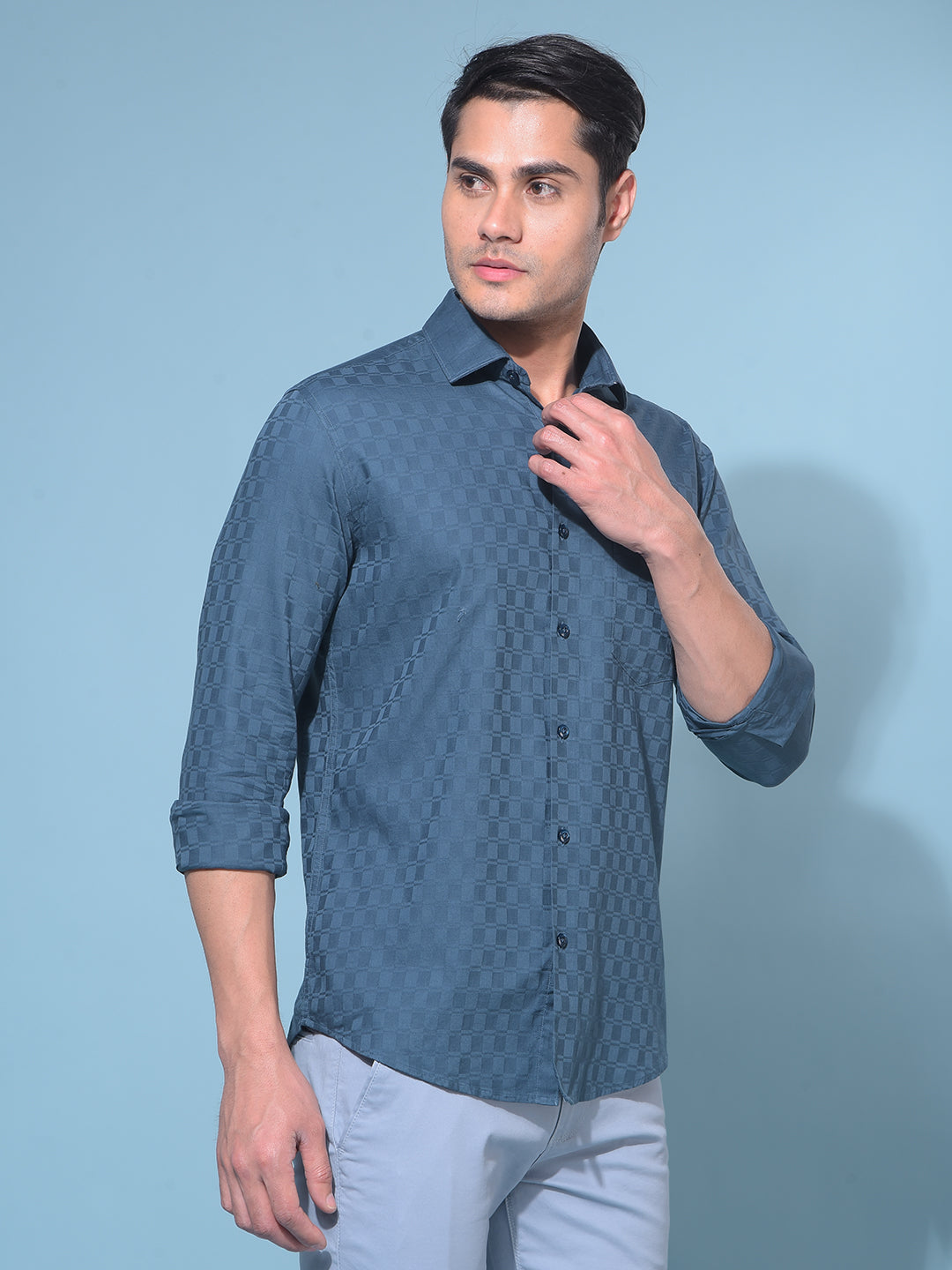 Green Printed 100% Cotton Shirt-Men Shirts-Crimsoune Club