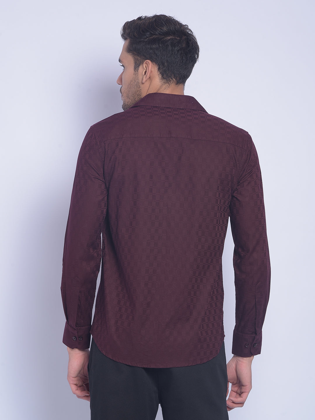 Wine Printed Shirt-Men Shirts-Crimsoune Club