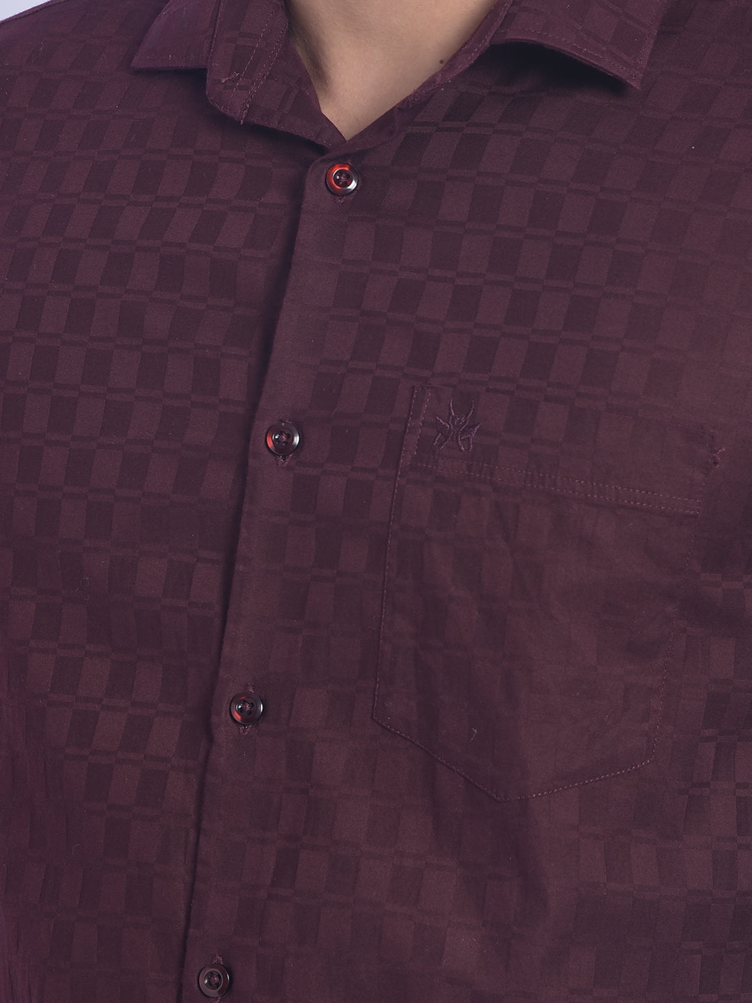 Wine Printed Shirt-Men Shirts-Crimsoune Club