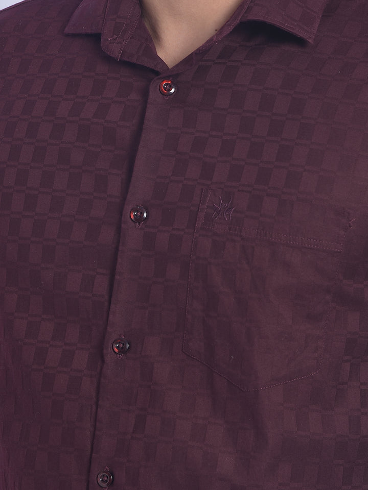 Wine Printed Shirt-Men Shirts-Crimsoune Club