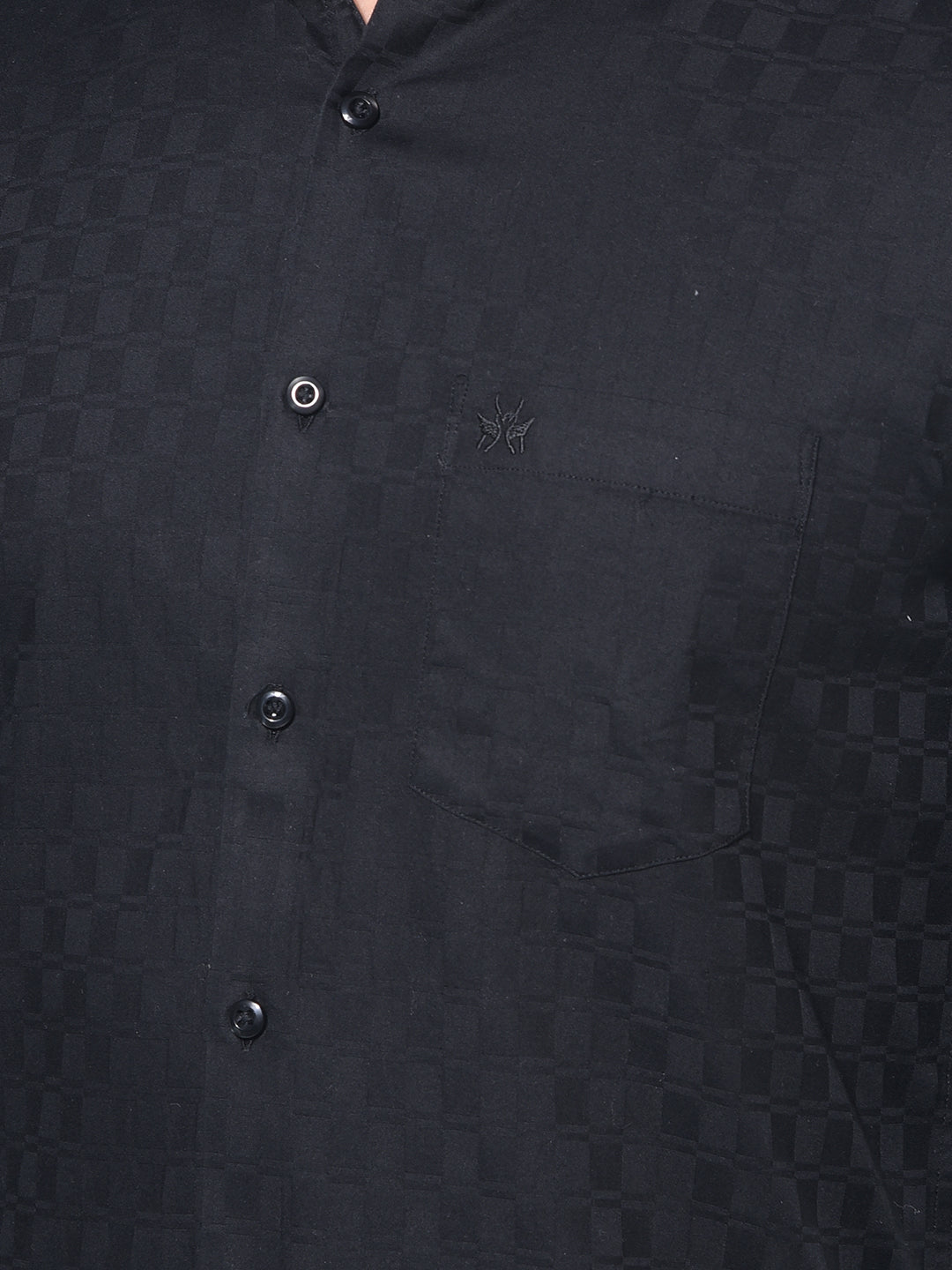 Black 100% Cotton Printed Shirt-Men Shirts-Crimsoune Club
