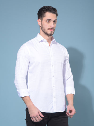 White Tartan Check Shirt-Men Shirts-Crimsoune Club