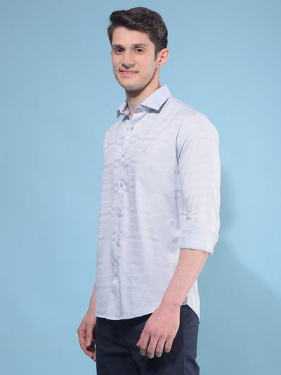 Grey Printed Cotton Shirt-Men Shirts-Crimsoune Club