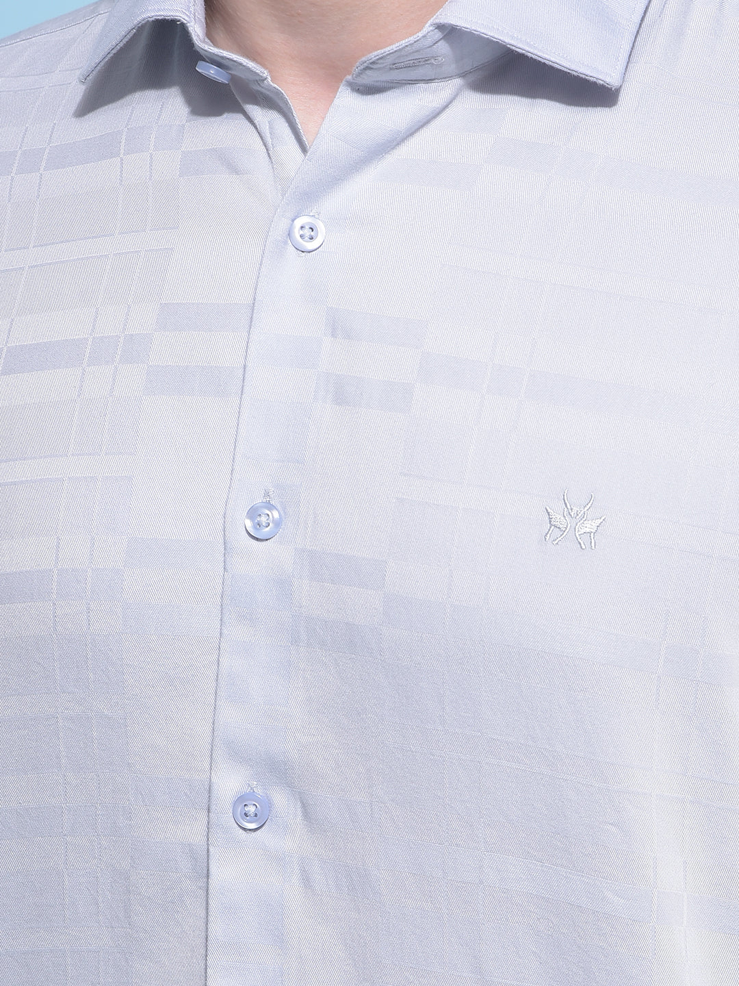 Grey Printed Cotton Shirt-Men Shirts-Crimsoune Club