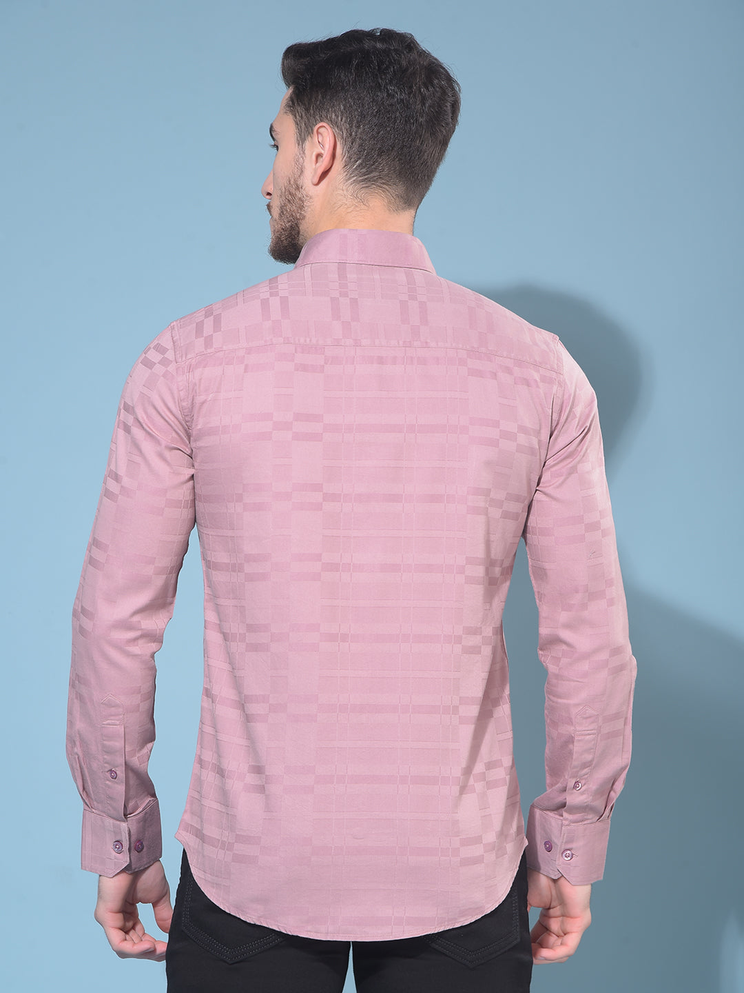 Pink Tartan Check Shirt-Men Shirts-Crimsoune Club