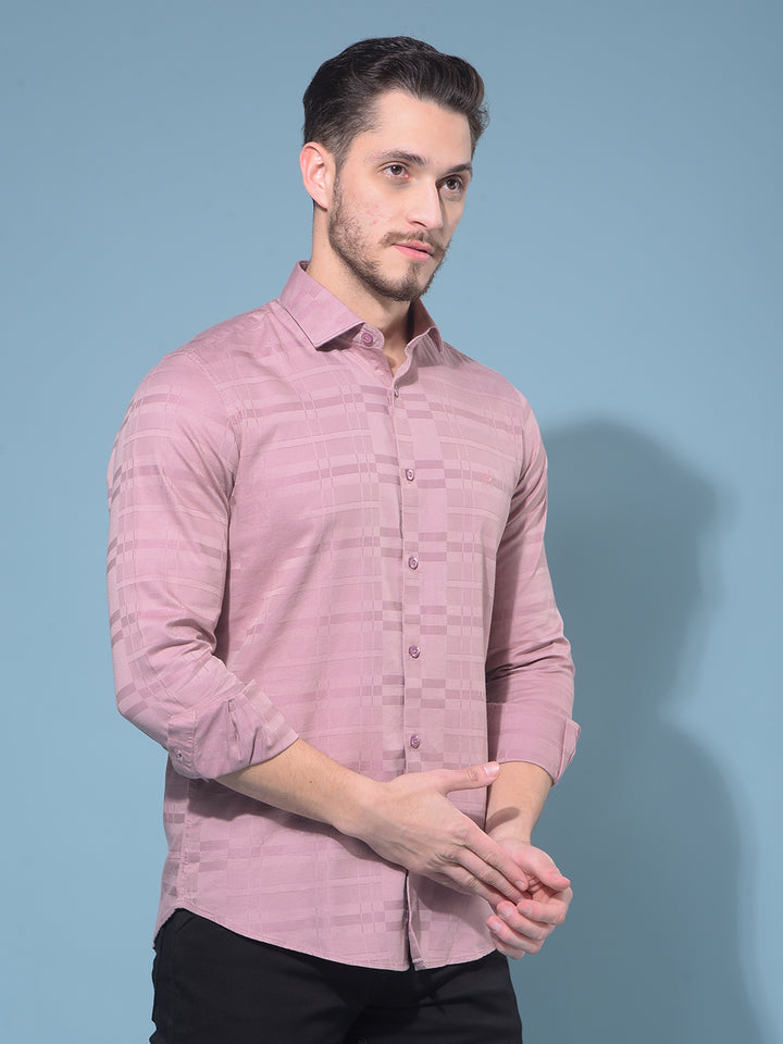 Pink Tartan Check Shirt-Men Shirts-Crimsoune Club