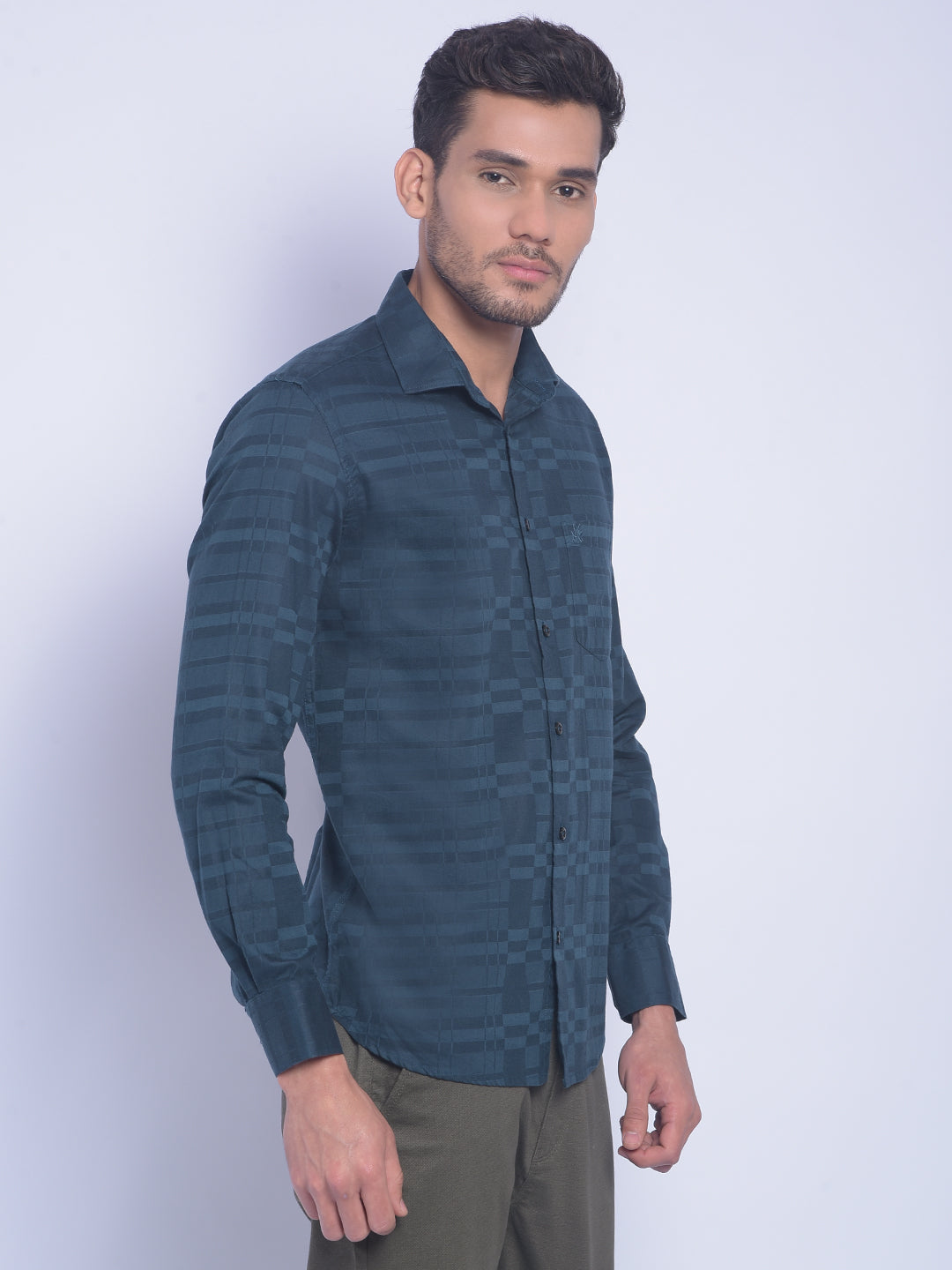 Green Printed Shirt-Men Shirts-Crimsoune Club