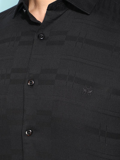 Black Horizontal Striped Shirt-Men Shirts-Crimsoune Club