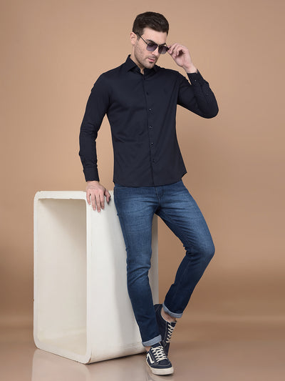 Navy Blue Shirt-Men Shirts-Crimsoune Club