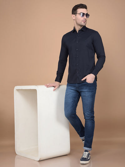 Navy Blue Shirt-Men Shirts-Crimsoune Club