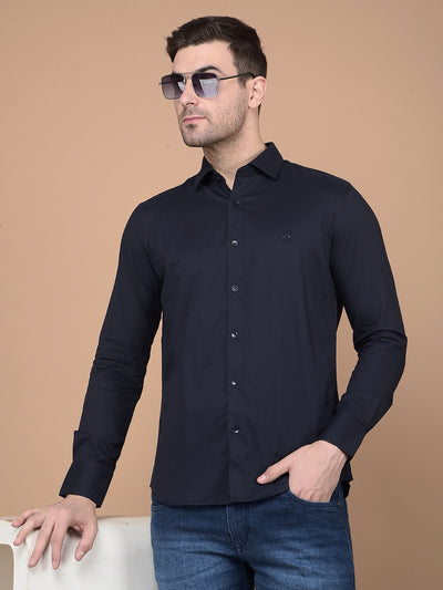 Navy Blue Shirt-Men Shirts-Crimsoune Club