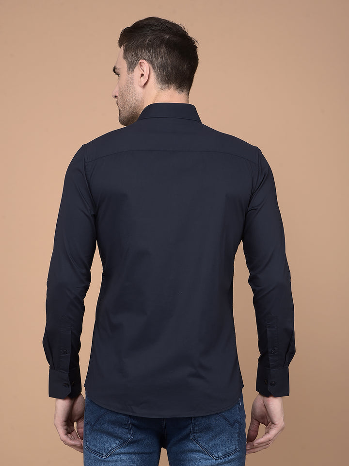 Navy Blue Shirt-Men Shirts-Crimsoune Club