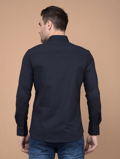 Navy Blue Shirt-Men Shirts-Crimsoune Club