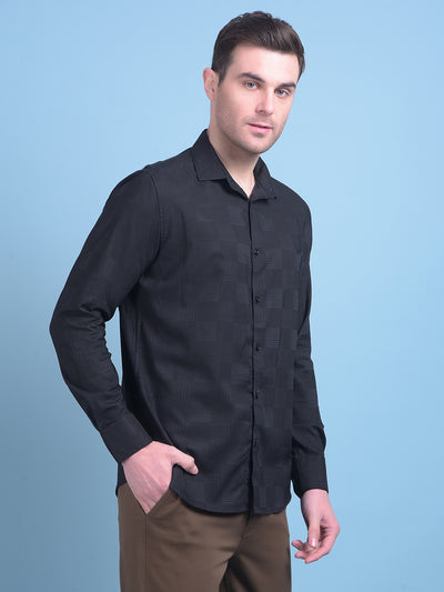 Black Printed Shirt-Men Shirts-Crimsoune Club