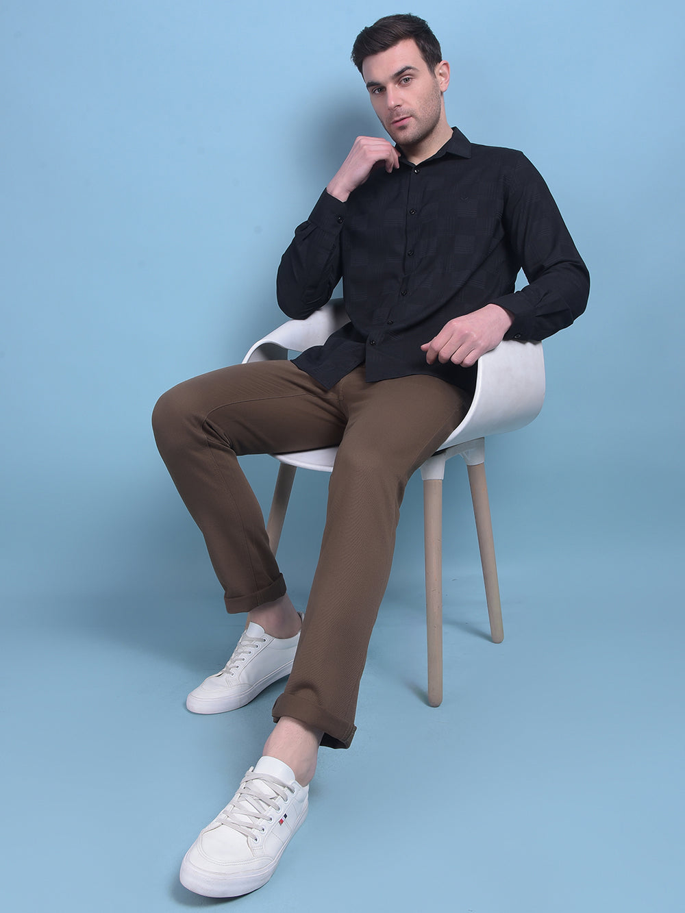 Black Printed Shirt-Men Shirts-Crimsoune Club
