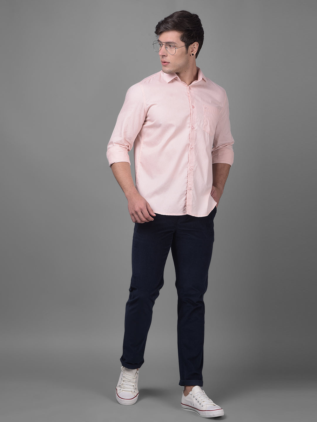 Peach Shirt-Men Shirts-Crimsoune Club