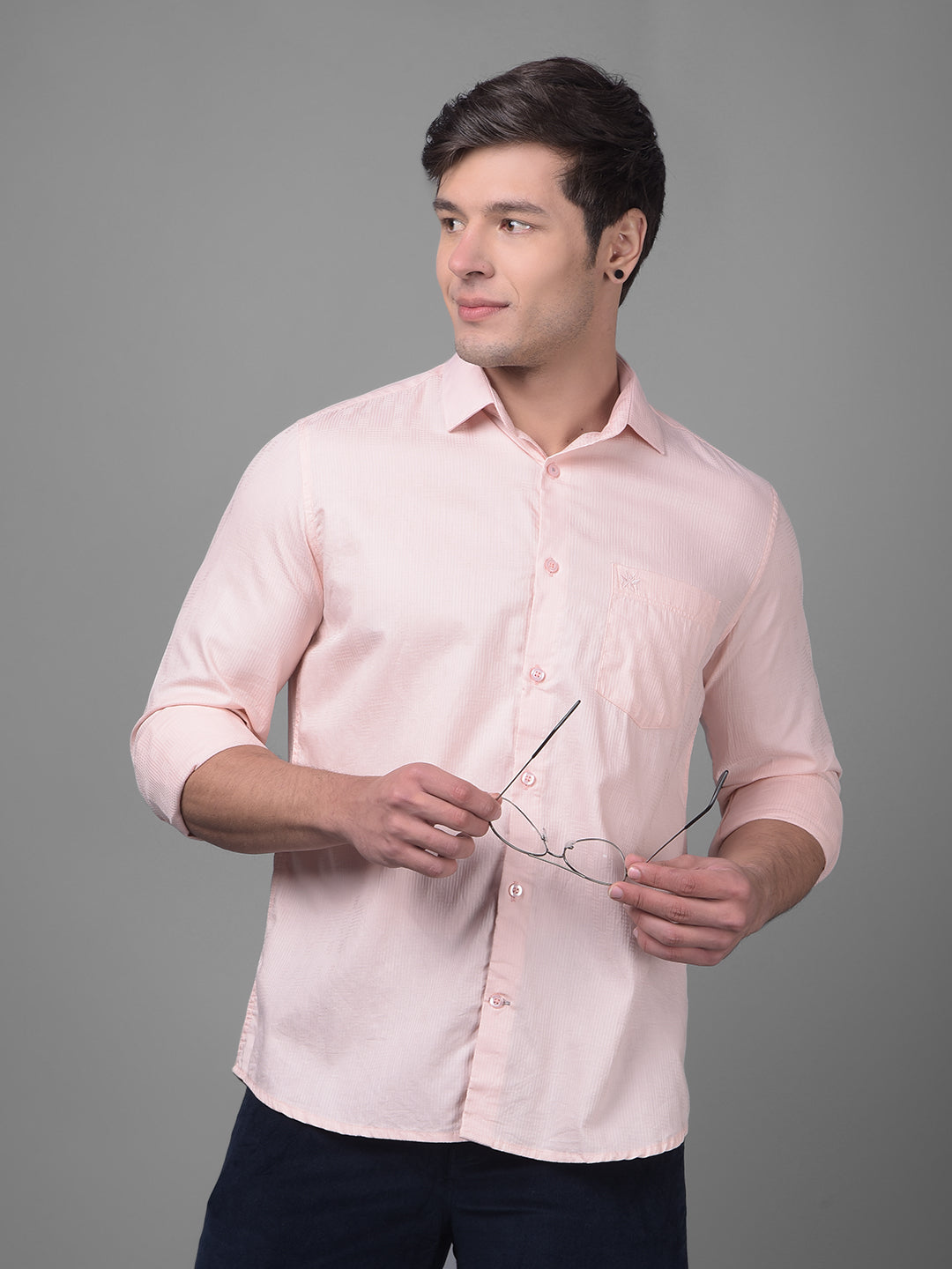 Peach Shirt-Men Shirts-Crimsoune Club