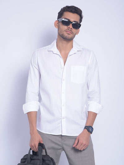 White Printed Shirt-Men Shirts-Crimsoune Club