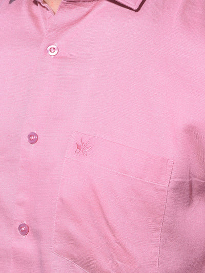 Pink Cotton Shirt-Men Shirts-Crimsoune Club