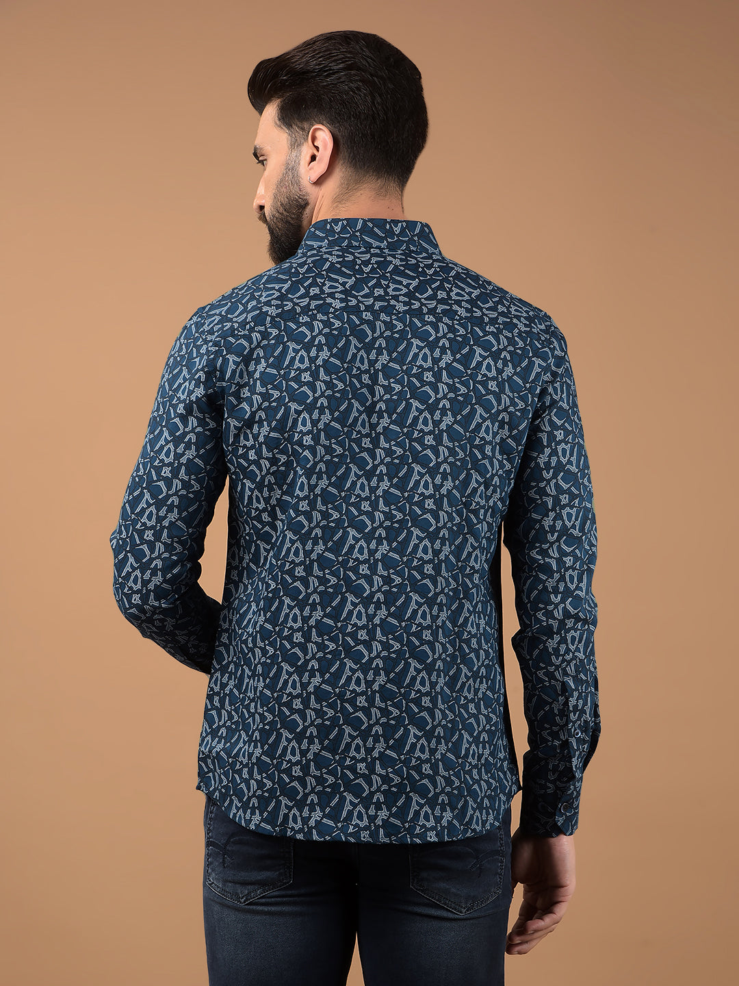 Olive Printed Shirt-Men Shirts-Crimsoune Club