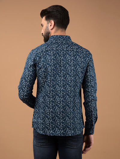 Olive Printed Shirt-Men Shirts-Crimsoune Club
