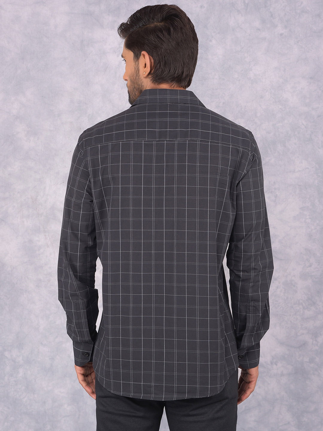Black Checked 100% Cotton Shirt-Men Shirts-Crimsoune Club