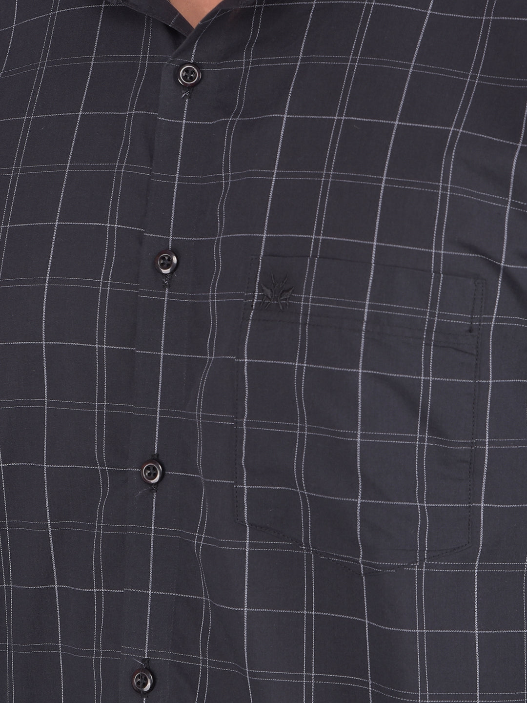Black Checked 100% Cotton Shirt-Men Shirts-Crimsoune Club