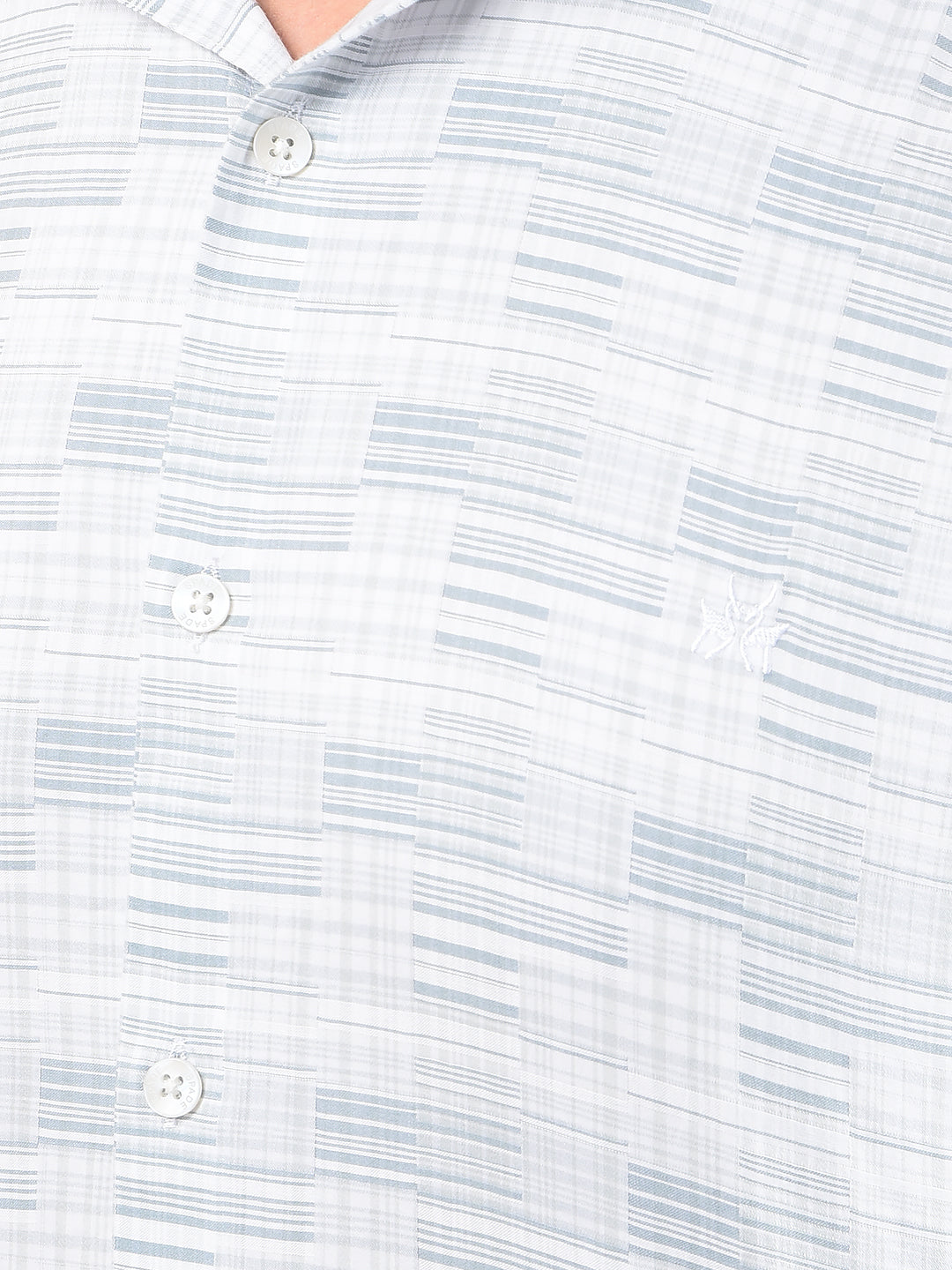 Blue Printed 100% Cotton Shirt-Men Shirts-Crimsoune Club